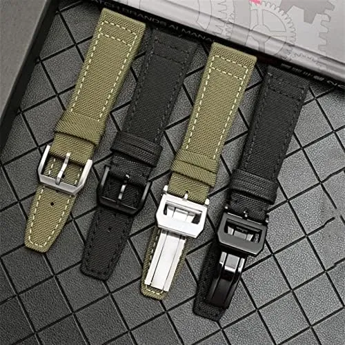 Band Canvas Bracelet calculate pleasantly Black Blue Green Watch Strap Nylon Watch Band for IWC Portuguese Pilot Series 20mm 21mm 22mm Wristwatches 