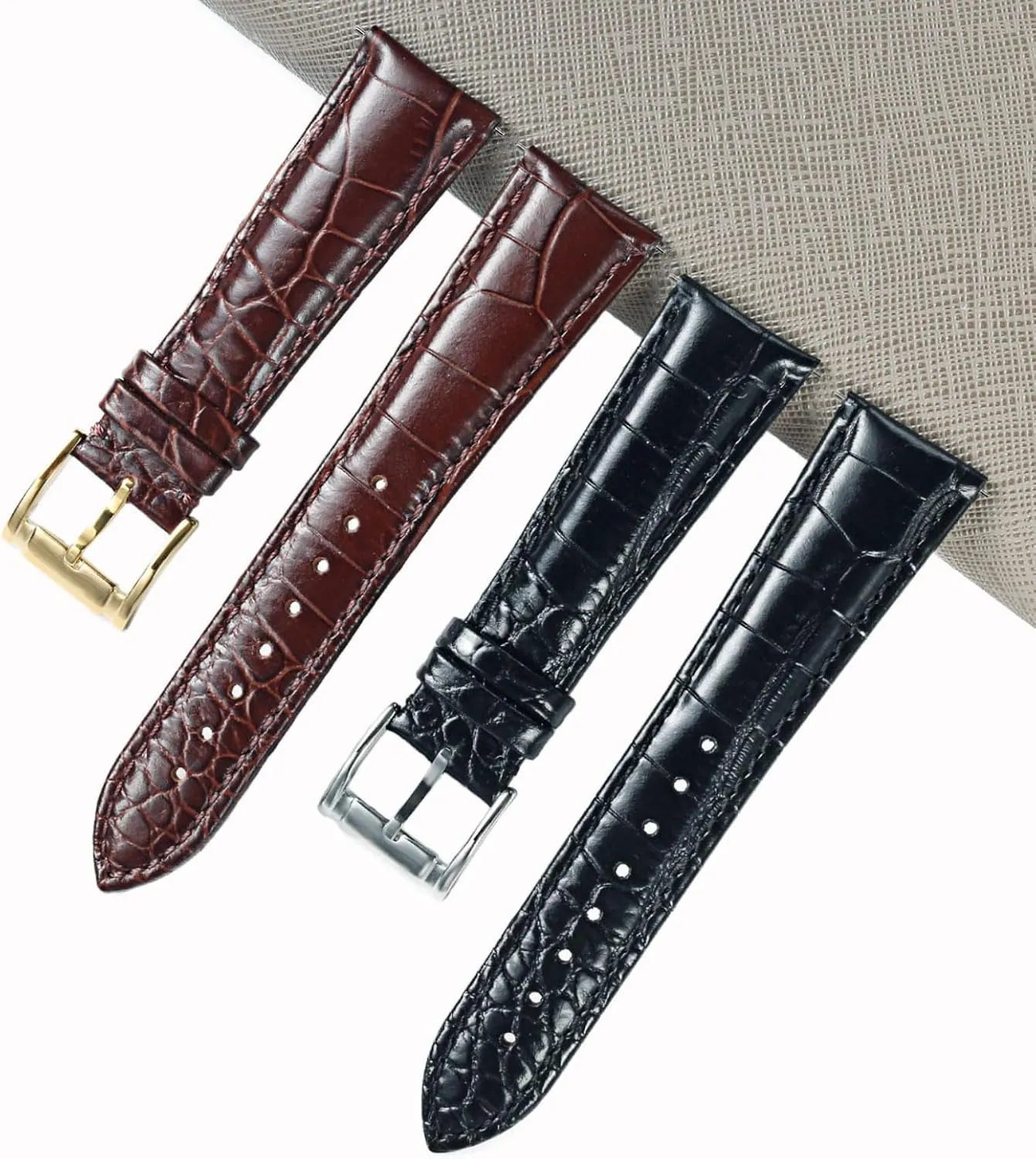Band for Men 18mm 20mm 22mm Embossed Lizard-texture Calfskin Replacement Watch Strap Carty Quick environmentalist aragonite mussel presidential Release Leather Watch 