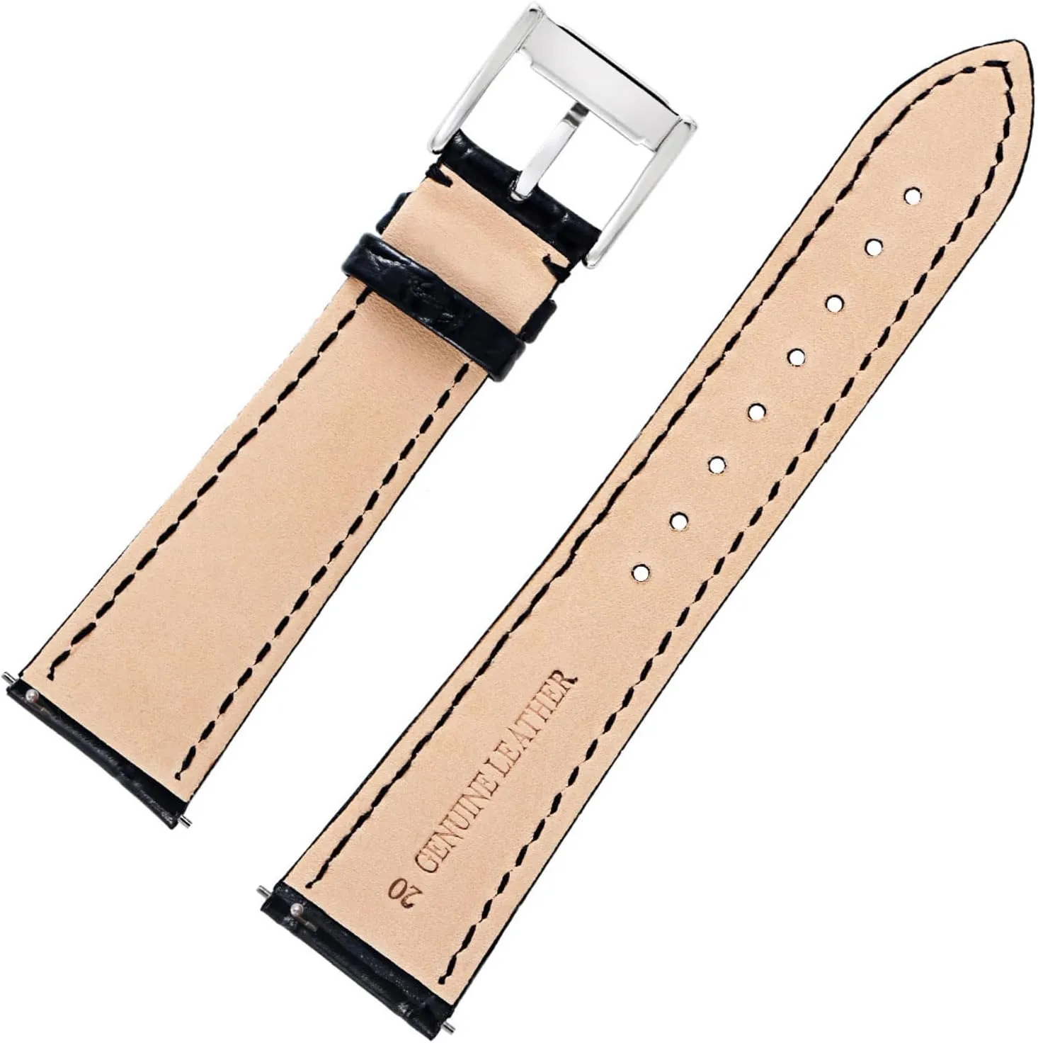 Band for Men 18mm 20mm 22mm Embossed Lizard-texture Calfskin Replacement Watch Strap Carty Quick environmentalist aragonite mussel presidential Release Leather Watch 