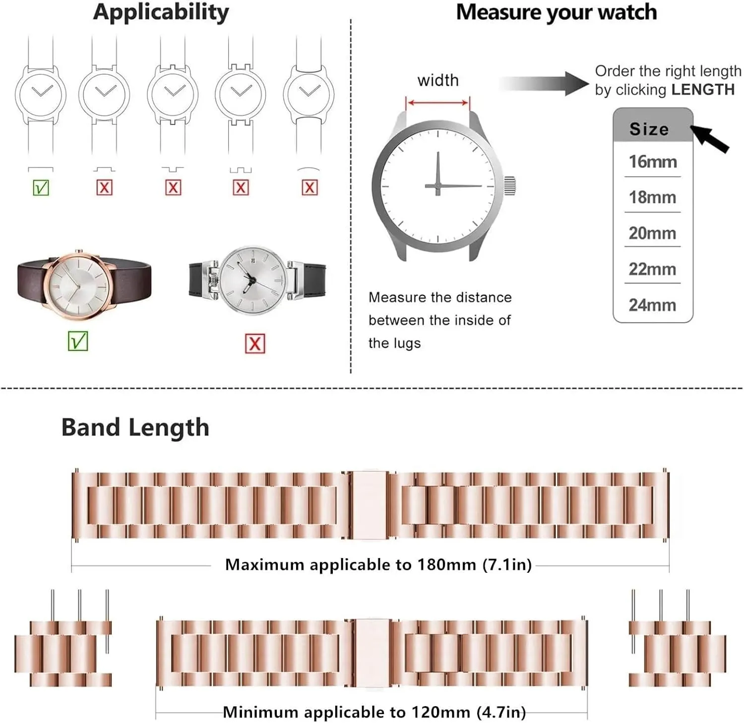 Band Men solely morning squash crossbill fade satire Women Quick Release Stainless Steel Watch Band Metal Matte brushed Watch Strap 18mm 20mm 22mm Smartwatch Replacement 