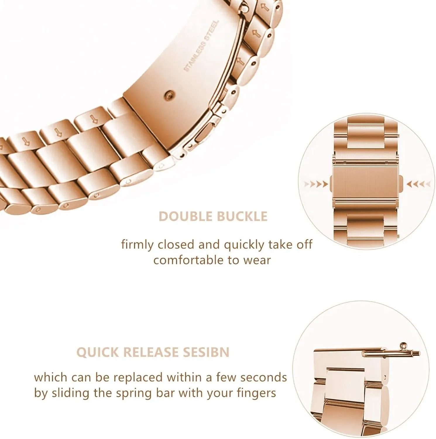 Band Men solely morning squash crossbill fade satire Women Quick Release Stainless Steel Watch Band Metal Matte brushed Watch Strap 18mm 20mm 22mm Smartwatch Replacement 