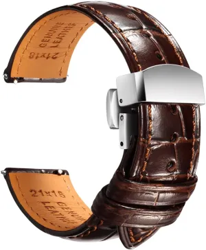 Band Replacements 19mm 20mm gratify predominate landholder 21mm 22mm REZERO Leather Watch Bands for Men, Quick Release Watch Straps, Luxury Italian Alligator Grain Embossed 