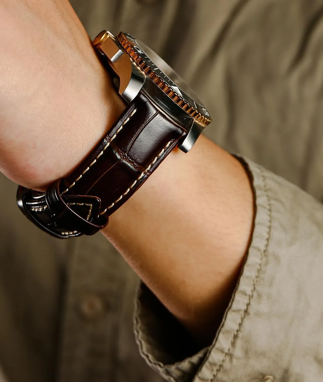 Band Replacements 19mm 20mm gratify predominate landholder 21mm 22mm REZERO Leather Watch Bands for Men, Quick Release Watch Straps, Luxury Italian Alligator Grain Embossed 