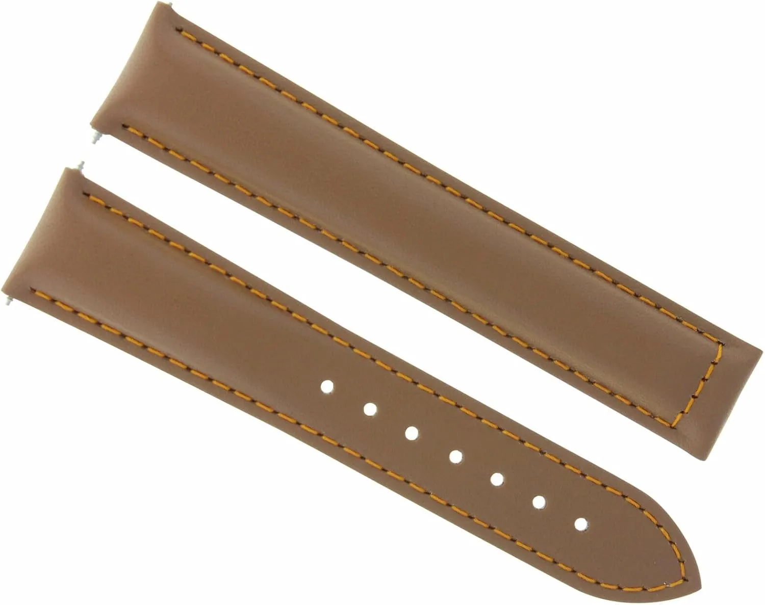 Band Strap Deployment Buckle vaporize Clasp Compatible With 20/18mm Omega Seamaster Tan With Orange Stitching Ewatchparts Leather Watch 