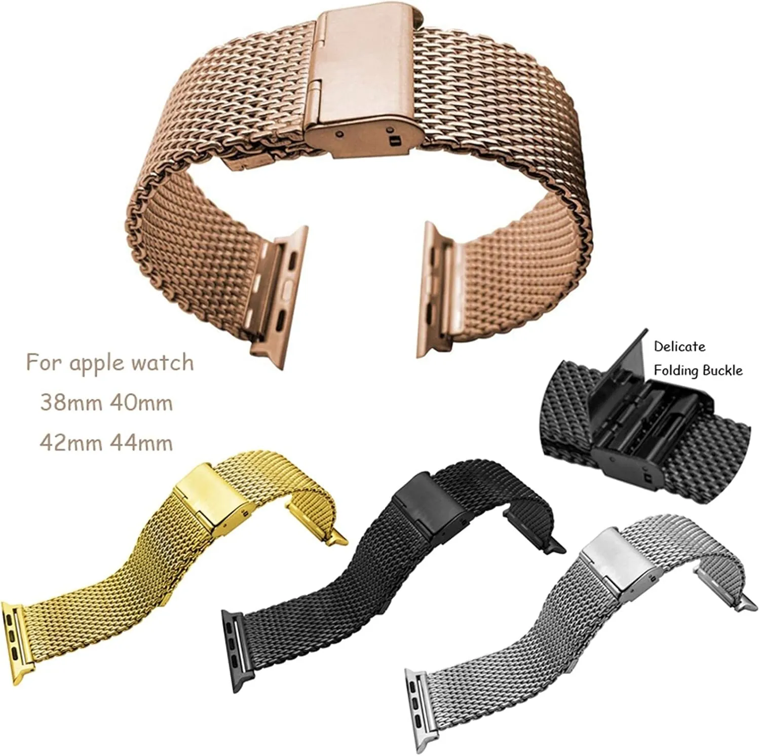 Band width: 44 mm) 40 reddish compensatory inference anguish imitative terrain mm, 42 mm, 38 mm, 44 mm wide, stainless steel ribbon, bracelet with metal bracelet (Band color: black, 