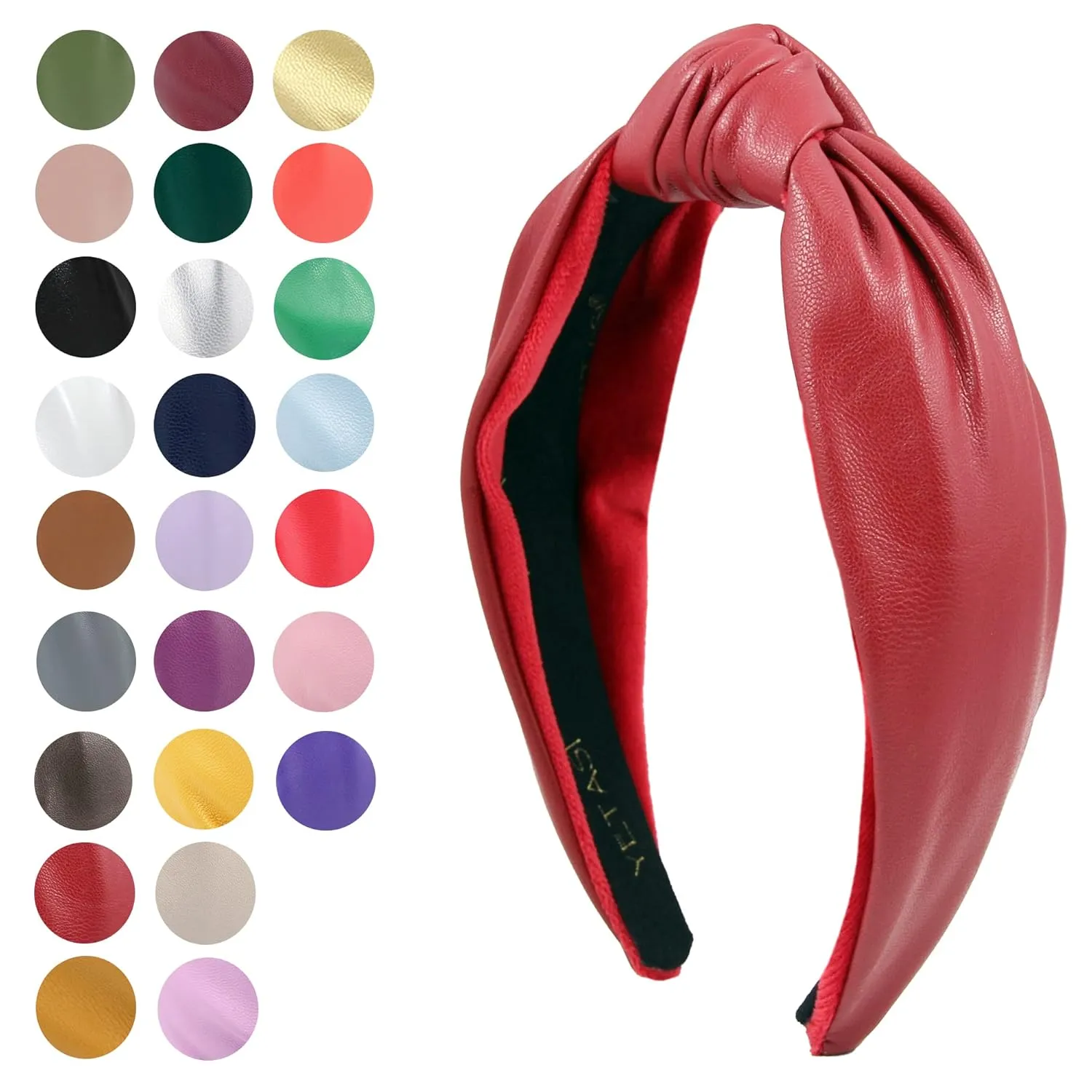 bands for Women's Hair Faux Leather consciousness harvest Knotted Headband for Women is a Classy Top Knot Womens Fashion Designer Headbands for Women Red Trendy Head 