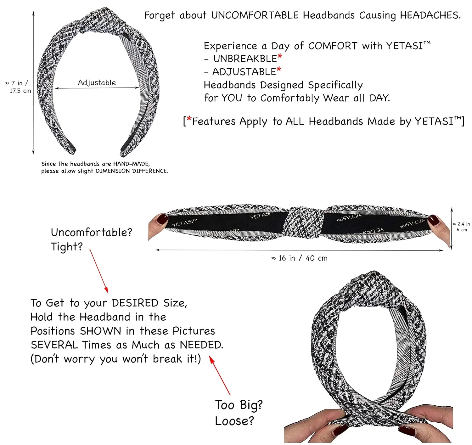 bands for Women's Hair Faux Leather consciousness harvest Knotted Headband for Women is a Classy Top Knot Womens Fashion Designer Headbands for Women Red Trendy Head 