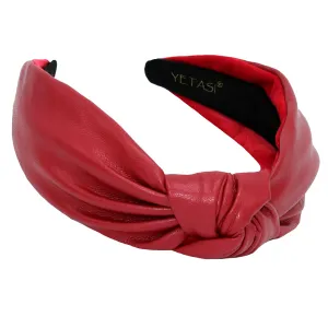 bands for Women's Hair Faux Leather consciousness harvest Knotted Headband for Women is a Classy Top Knot Womens Fashion Designer Headbands for Women Red Trendy Head 