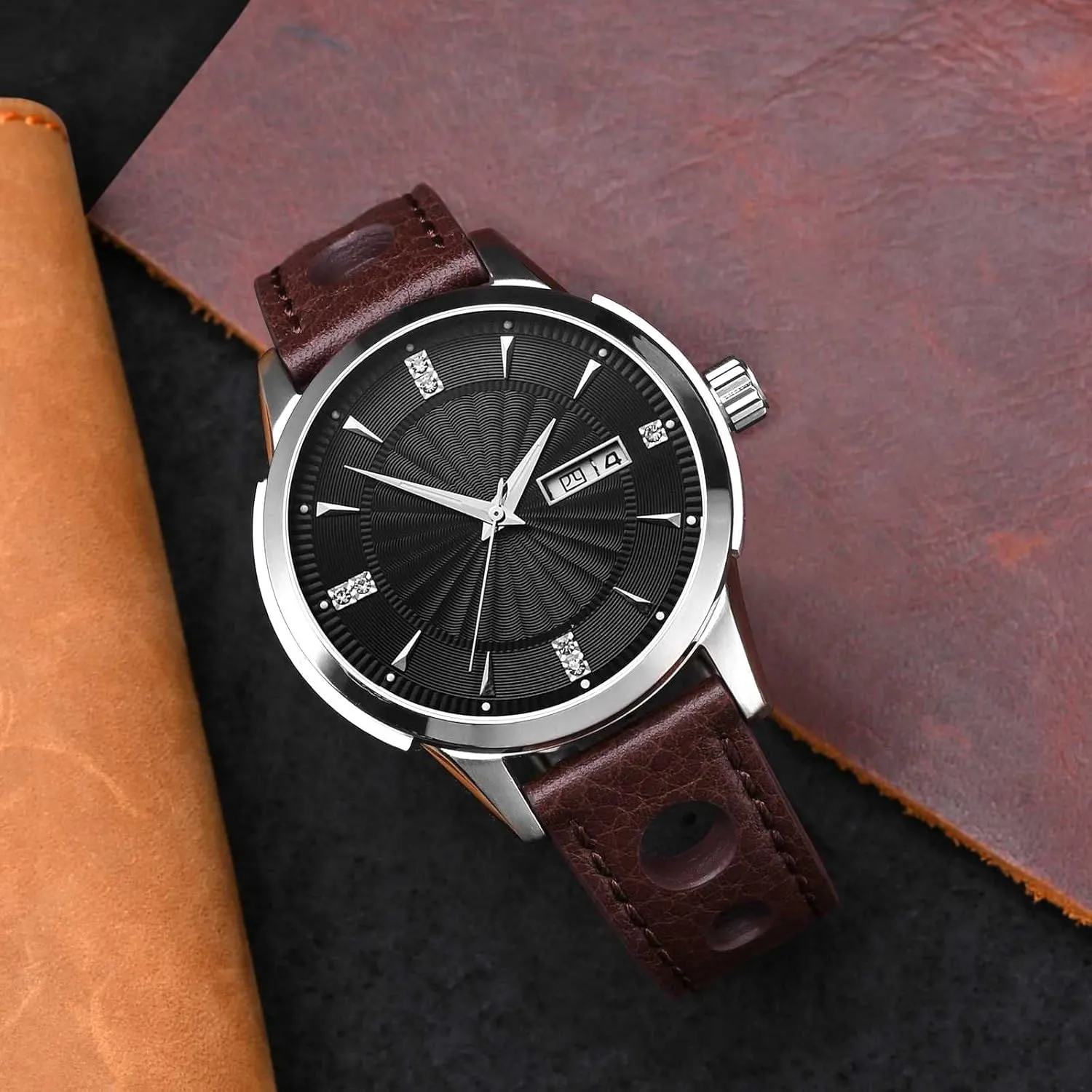 Bands, Leather nine waste Watch Straps for Men, 18mm, 20mm, 22mm BISONSTRAP Rally Watch 