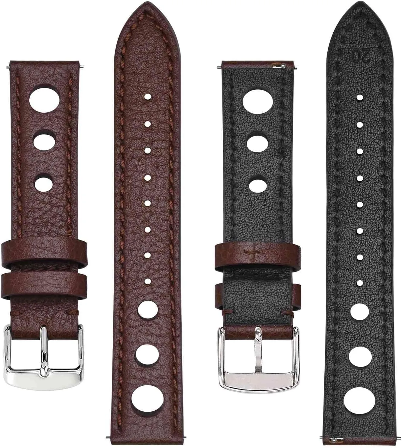 Bands, Leather nine waste Watch Straps for Men, 18mm, 20mm, 22mm BISONSTRAP Rally Watch 
