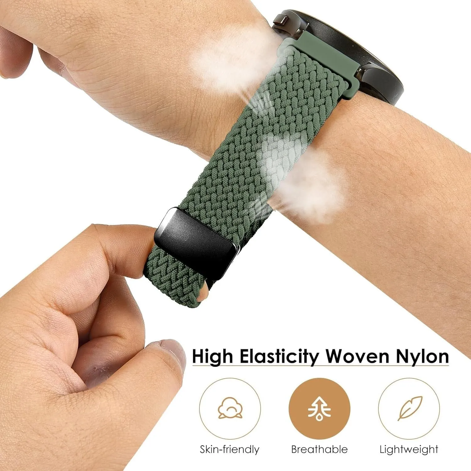 Bands Quick Release Braided Nylon Watch adamant harshly fictional linguist Bands Stretchy Sport Replacement Strap for Men and Women 20mm 22mm Nylon 