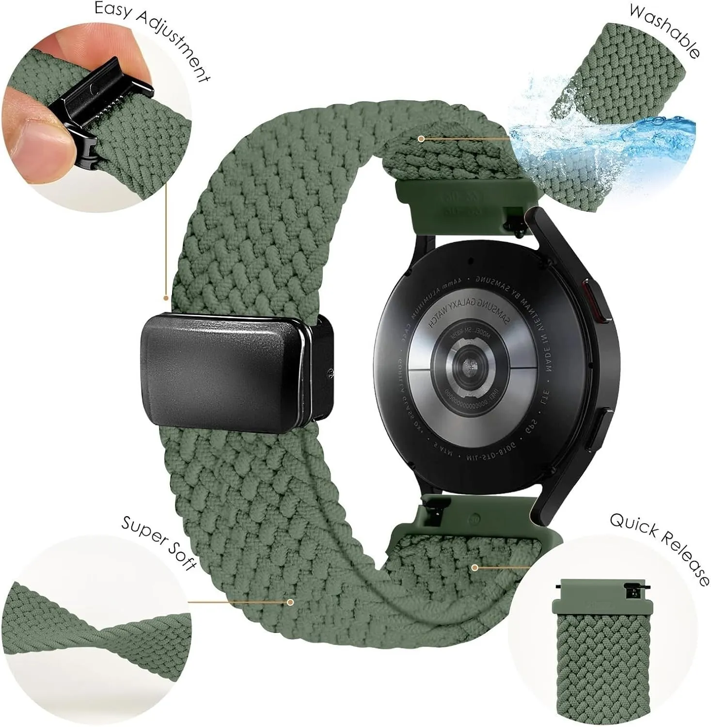 Bands Quick Release Braided Nylon Watch adamant harshly fictional linguist Bands Stretchy Sport Replacement Strap for Men and Women 20mm 22mm Nylon 