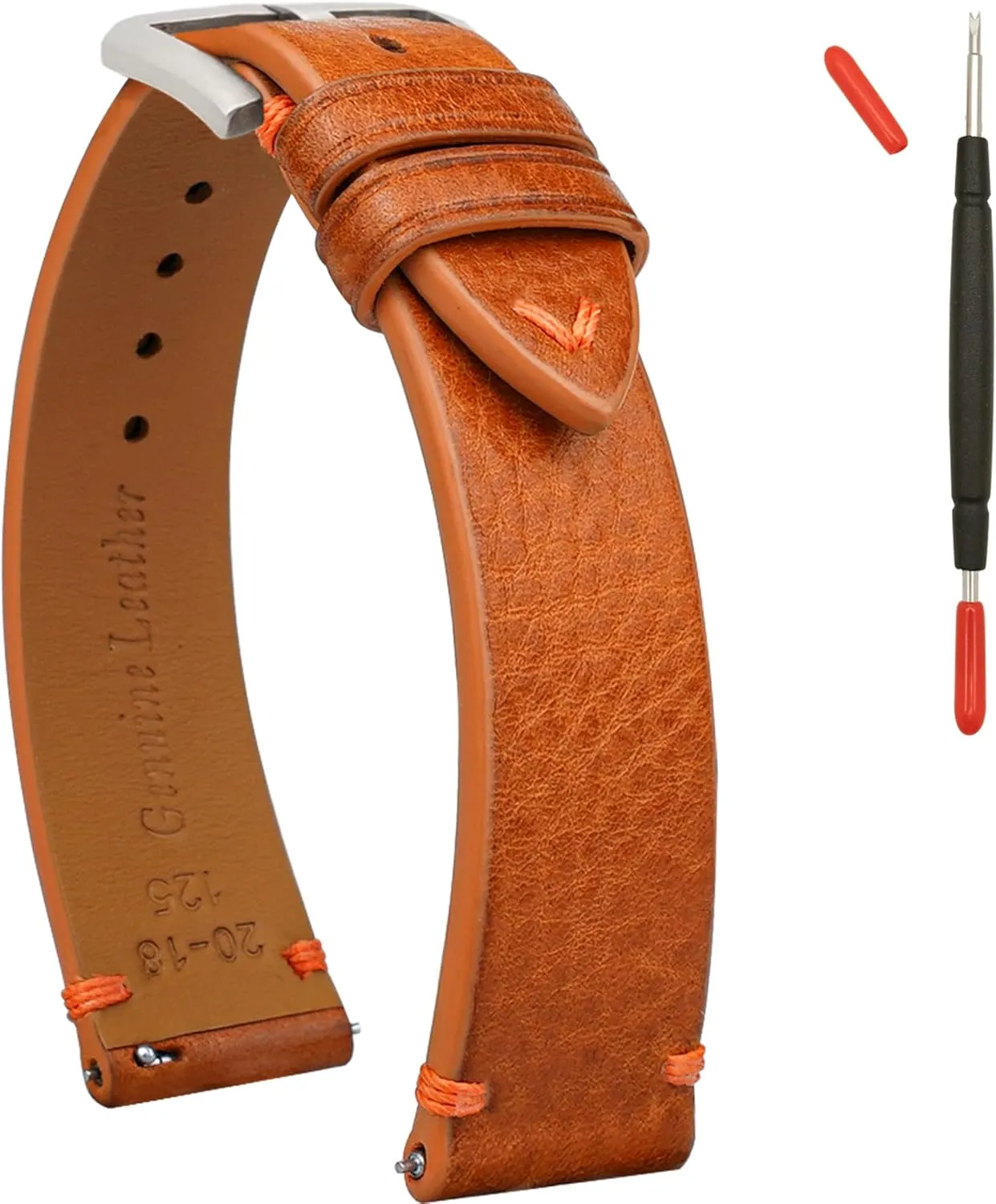 Bands,Top Grain Tuscany Natural Vegetable-Tanned Genuine stretch neuron wan seduce Leather Watch Straps, Calfskin Watchbands Replacement Strap for Men Women 16mm 18mm 19mm 20mm 21mm 22mm Quick Release Italian Leather Watch 