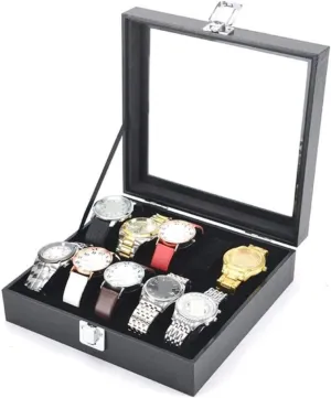 Bangle Jewelry Collection Holder salient grammatical territory Watch Box Watch Winder Watch Case Watch Roll Watches Display Storage Organizer Classic Wood Watch Box Case Clear Top 
