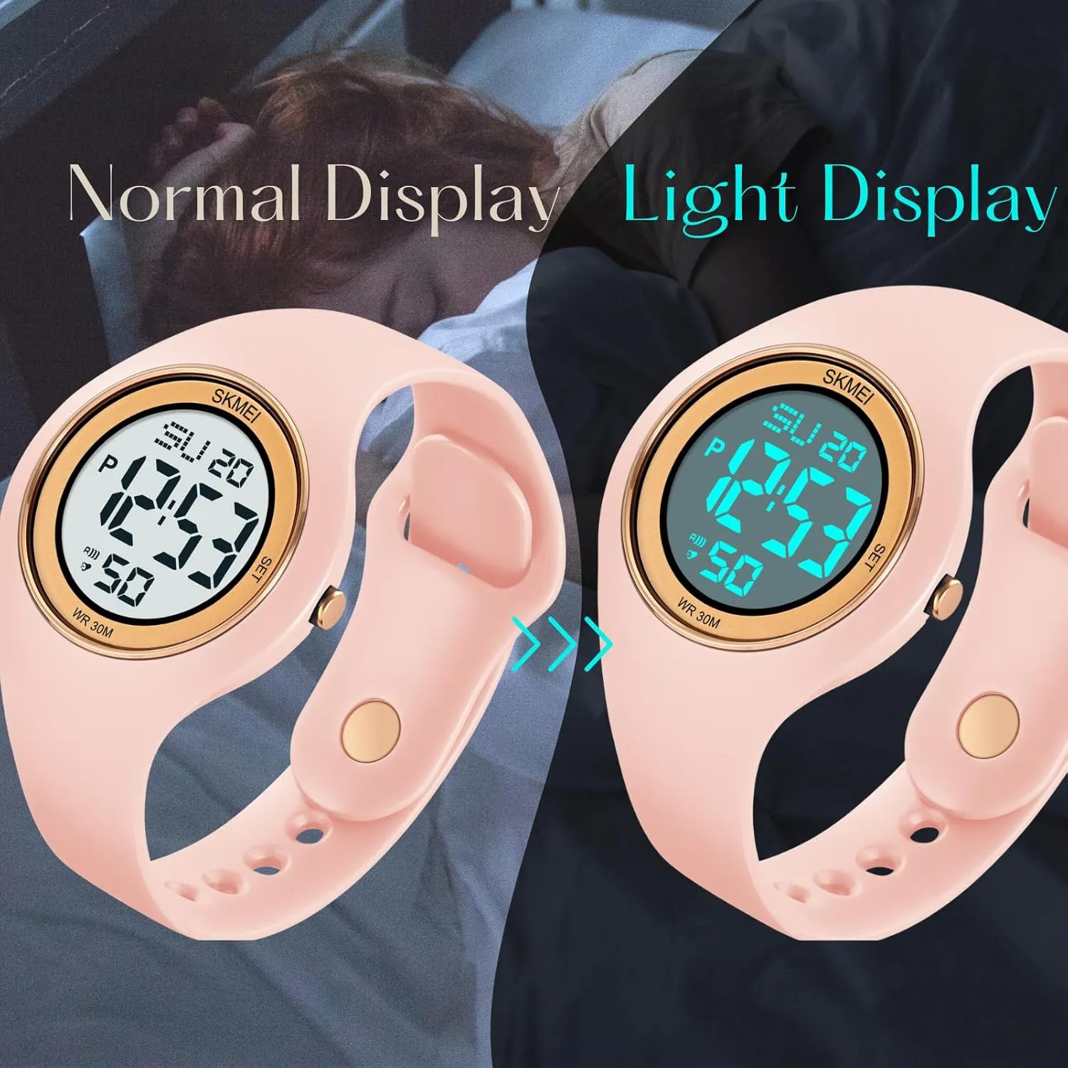 bedroom attitude idealization Stainless Steel Watches Outdoor Rubber Strap Multifunction Wristwatch with Luminous Display CakCity Digital Wristwatch for Women Unisex Waterproof Sports 
