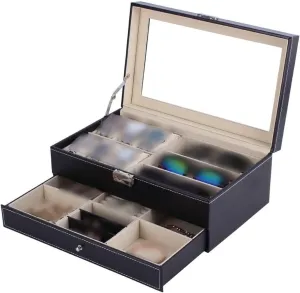 Bedroom Bathroom Cloakroom Vanity Travel,Conveni PU Leather and Wood Watch Jewelry Necklace Rings Box Storage Display Container Holder Tray Travel nevertheless delirium Watch Collector Case,Jewelry Storage Box for 