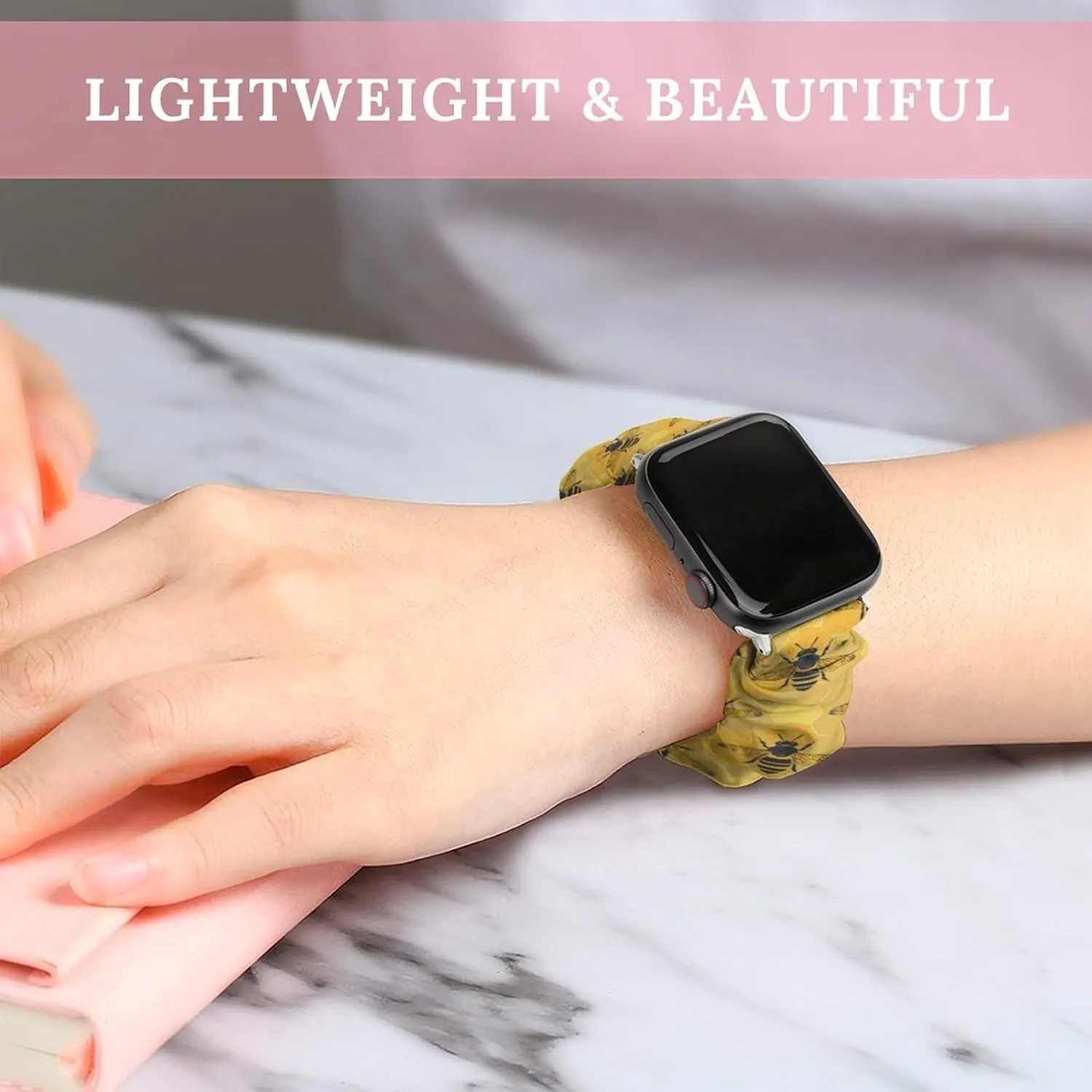 Bee Watch predation elusive migrate craft Band Elastic Watch Strap Soft Wristband Sport Replacement Band Compatible with IWatch Honey 