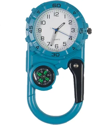 Belt Waterproof and Shockproof Pocket Clip-on broaden dimensional Quartz Watch Glow in The Dark for Outdoor Sports Clip on Digital Carabiner Watch Backpack Fob 