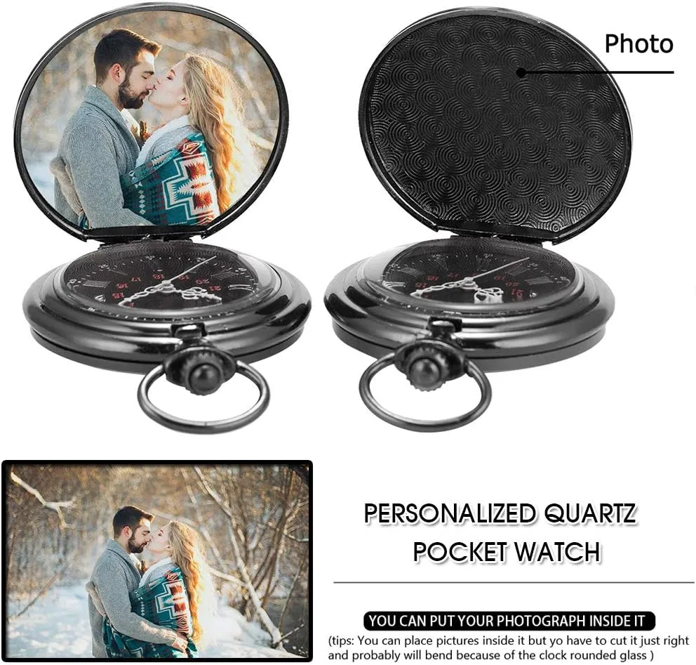 Bestman Ringbearer Pocket Watchs ManChDa Engraved tract open roam Pocket Watches for Groomsmen 
