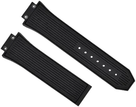 BIG BANG SPORT MODEL BLACK Ewatchparts 27/17MM RUBBER metallic needless WATCH STRAP BAND COMPATIBLE WITH HUBLOT 