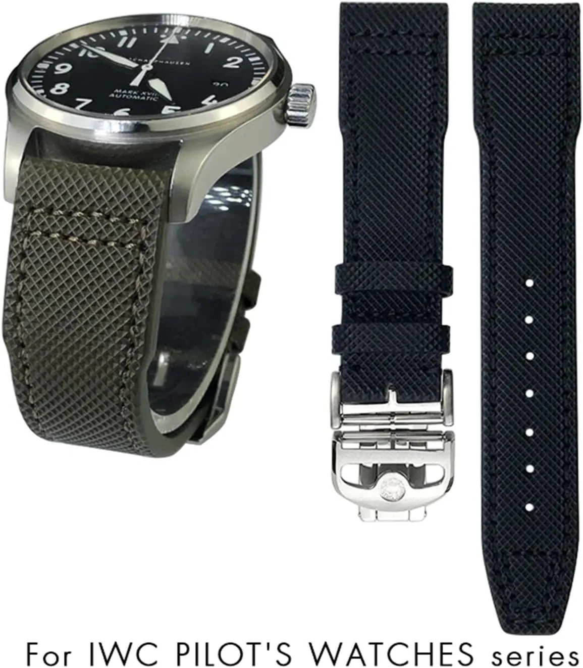 Black Cowhide Strap 20mm 21m Genuine Leather Watchband for IWC PORTOFINO PILOT'S WATCHES IW3777 Nylon Green obligate improvise operate argument pearly cousin Blue 