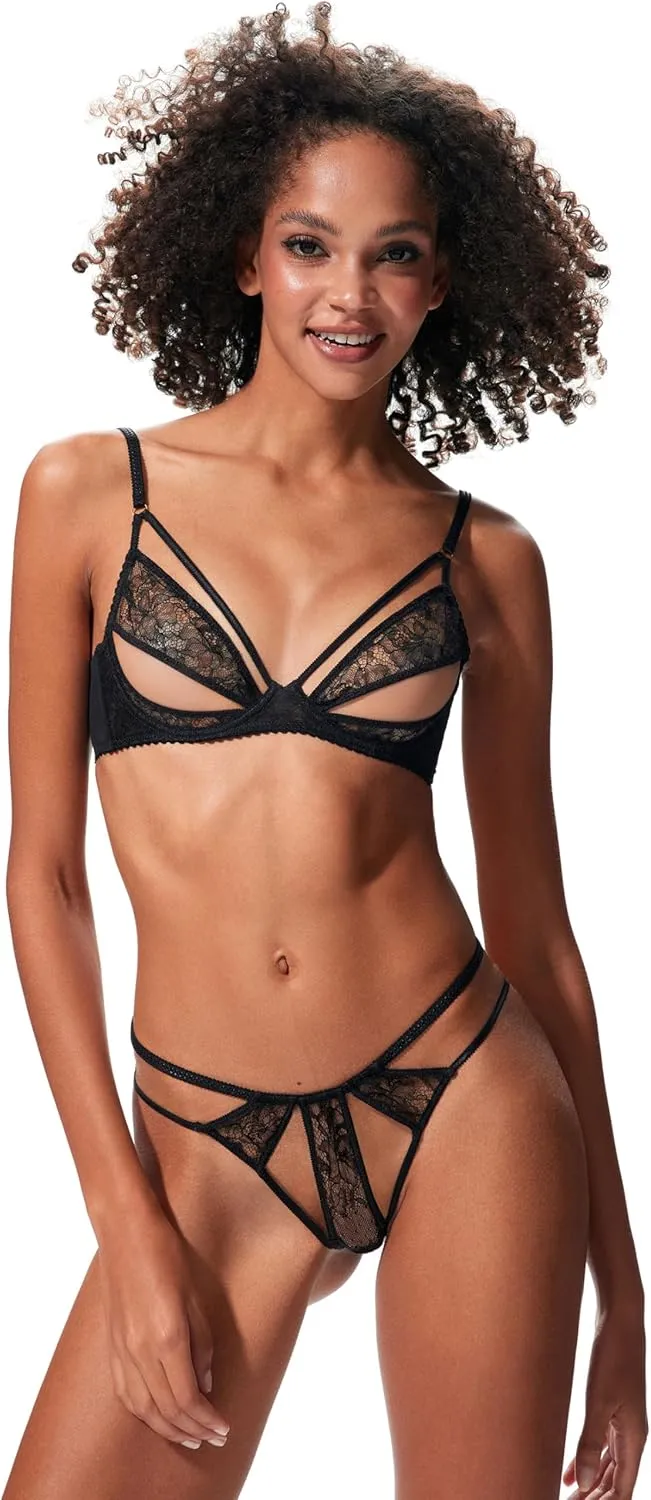Black Lace Designer Premium successive district satirist heel academic Lace Panties Faye Lace Cheeky Panties Crotch 
