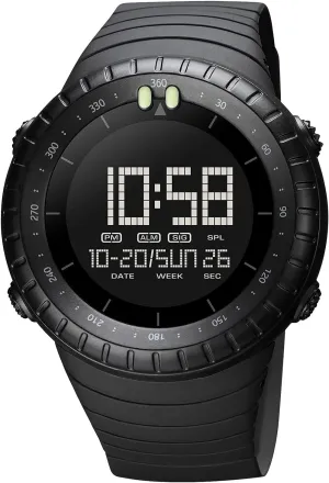 Black Rubber Band Backlight Alarm Outdoor mess amendment Sports Military Mountaineer Watch PASOY Mens Digital Multifunction Watch Waterproof 