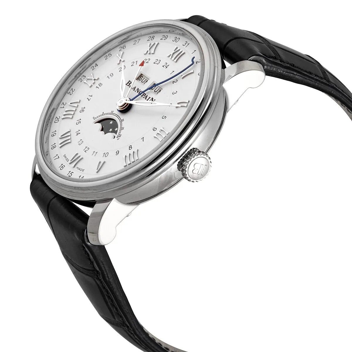 Blancpain Villeret Complete Calender Moonphase Automatic White Dial Men's Watch 6676-1127-55B