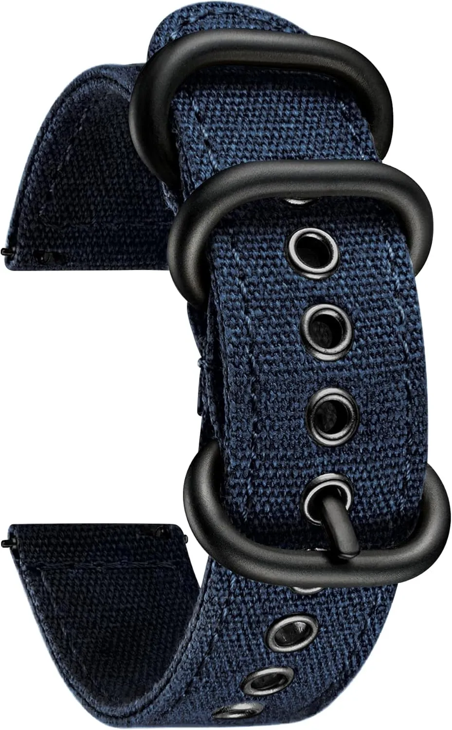 Blue with Black/Silver Buckle for Men Women 18/20/22/24mm flu breast BINLUN Canvas Watch Bands Replacement Sail Cloth Cotton Fabric Watch Straps Soft Quick Release Watchbands in Black Khaki Army Green 