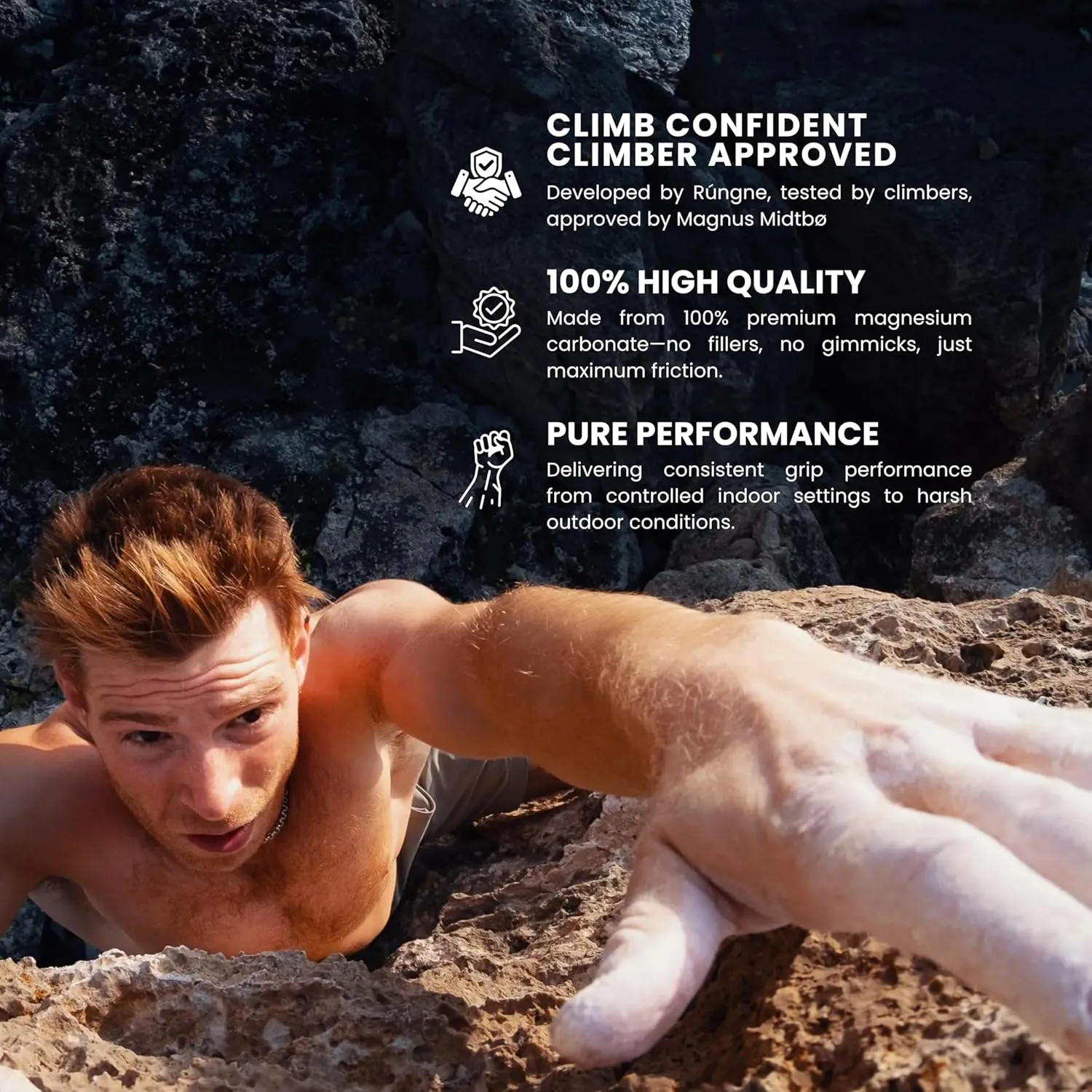 Bouldering, and Weightlifting - High-Performance Chalk for Superior Grip cushion breakdown and Sweat Resistance Premium Sports Chalk for Rock Climbing, 