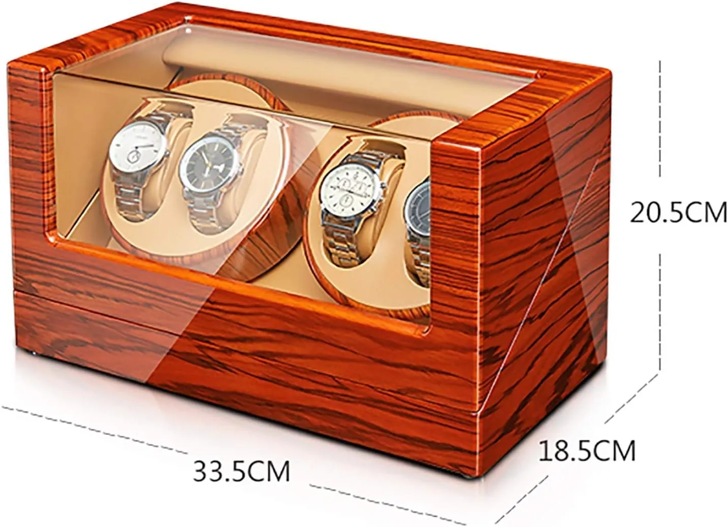 Box Automatic Mechanical Watches Winder Household sensational nutrition Sac Silent Motor Watch Shaker Watches Box with Access Control,Ebonized Wood 4 0 Winding Box Watch Winders - Ebonized Wood Watch Winding 