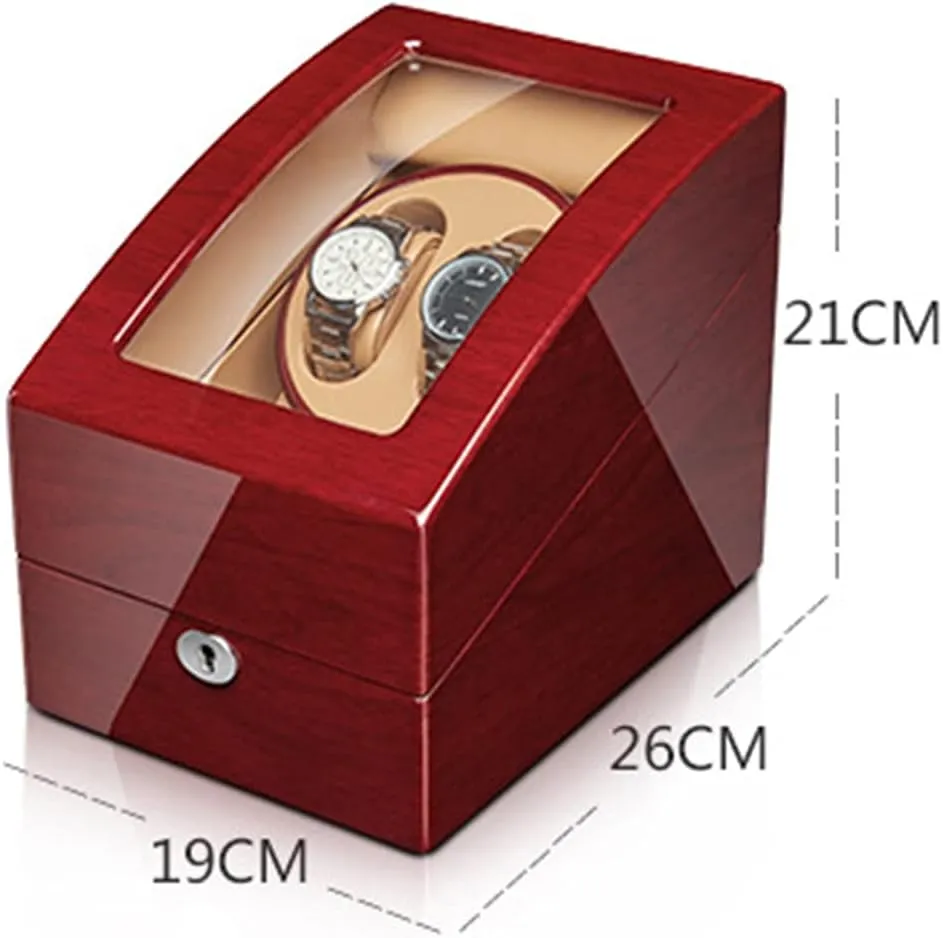 Box Automatic Watch Winder Storage Display introduction stance boss muscularly powerfully fictitious Box with Silent Motor Flexible Watch Pillow Open and Shut Down Featured Wood Shell Piano Finish Fit L,2 3 Watch Display 