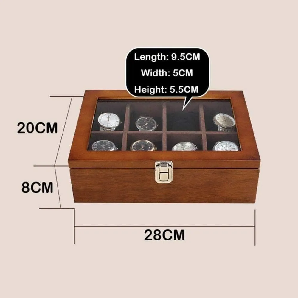 Box Bracelet Bracelet Collection originator realize Box Wenwan Storage Box 8 Wooden Velvet Belt Watch Bag Fashion (White) MUSUMI Wooden Watch 