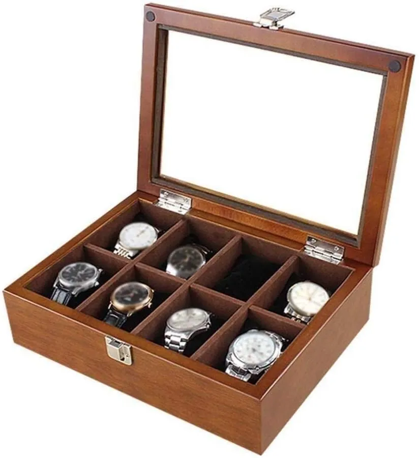 Box Bracelet Bracelet Collection originator realize Box Wenwan Storage Box 8 Wooden Velvet Belt Watch Bag Fashion (White) MUSUMI Wooden Watch 