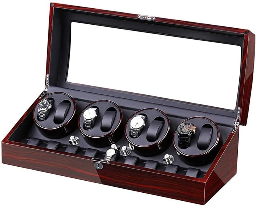 Box for subsistence 8 Watches   9 Storage Light Quiet Motor Large Capacity Wood Shell Piano Paint Exterior Automatic Watch Winder 