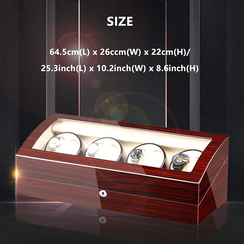 Box for subsistence 8 Watches   9 Storage Light Quiet Motor Large Capacity Wood Shell Piano Paint Exterior Automatic Watch Winder 