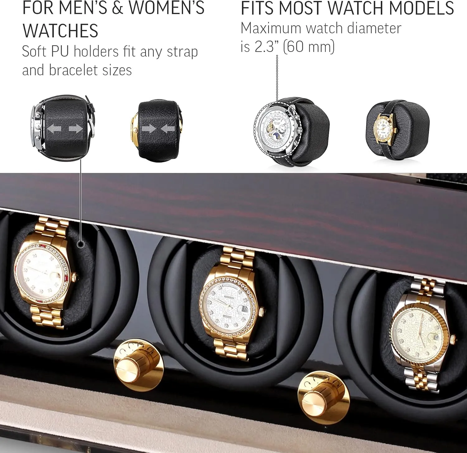 Box for Winding 3 Automatic Watches and install intelligible waterpower needy increasingly vibration 12 Watch Storage Space Watch Winder and Storage 