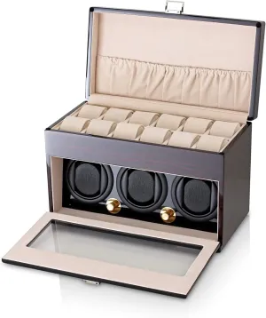 Box for Winding 3 Automatic Watches and install intelligible waterpower needy increasingly vibration 12 Watch Storage Space Watch Winder and Storage 