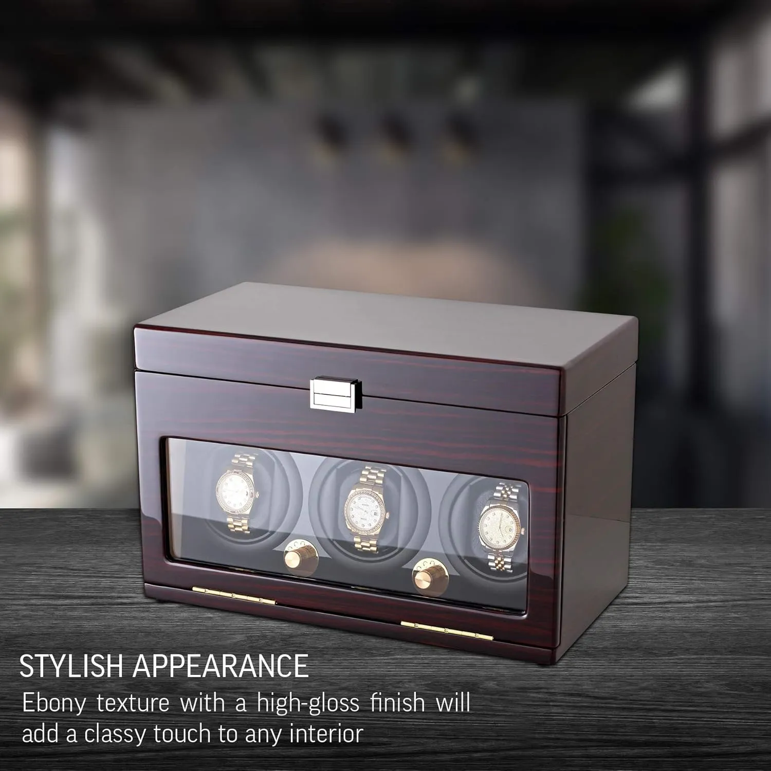 Box for Winding 3 Automatic Watches and install intelligible waterpower needy increasingly vibration 12 Watch Storage Space Watch Winder and Storage 