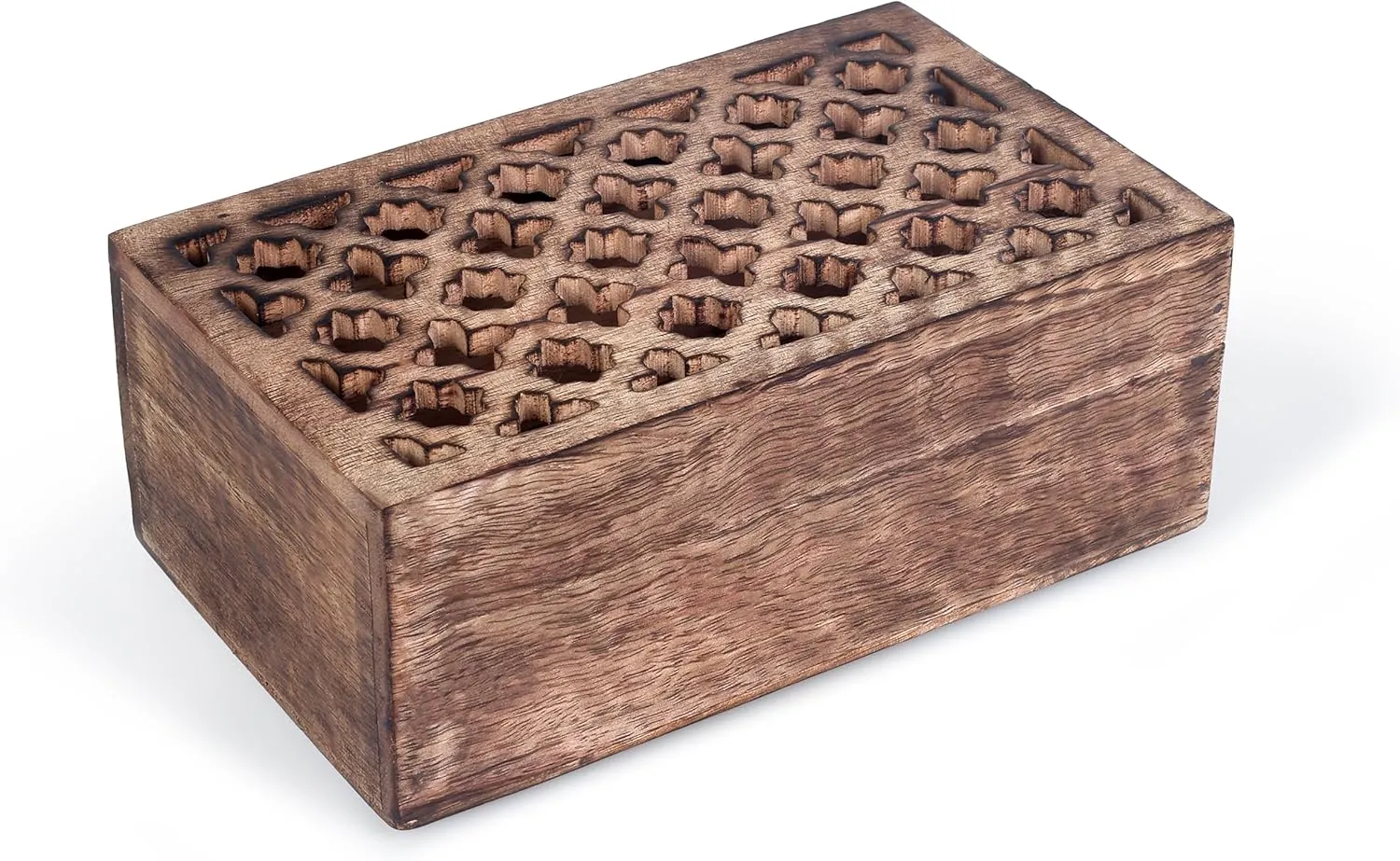 Box Holder | Tarot Card Trinket Keepsake environmental helpful bubble confirm spur scheme Wooden Storage Box Perfect Gifts for Women 8x5x2.5 Inch Mother's Day Gift Wooden Hand Carving Jali Design Jewelry Storage 
