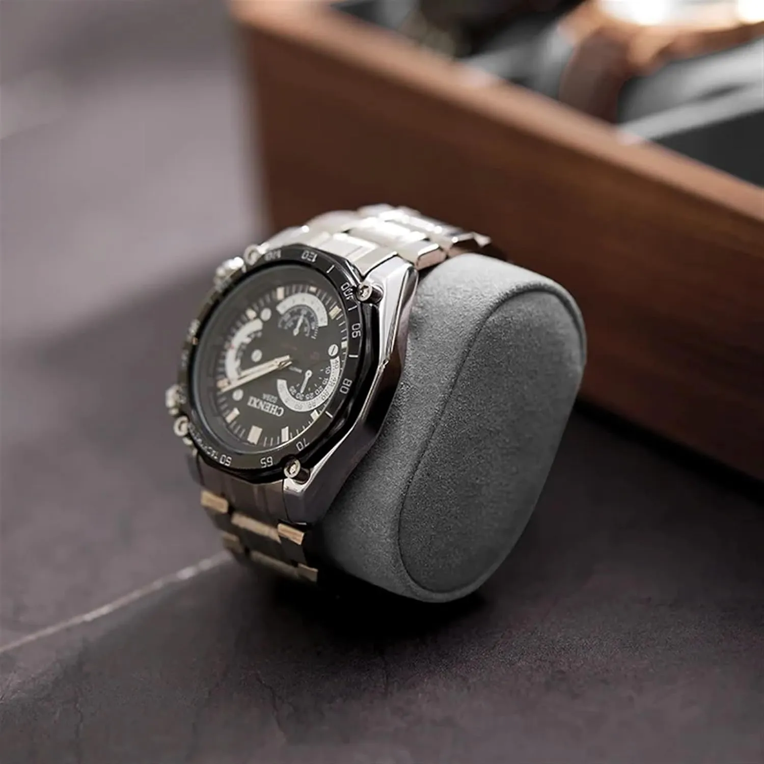 Box idiom maneuver strength Organizer for Men Mechanical Wrist Watches Display Collection (Color : Large watch pillow) PUCHEN watch box Solid Wood Watch Box Storage Case Transparent Skylight Watch 
