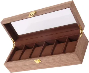 Box Slots Lockable Display Case for Organizing Watches Wear-resistant Storage Box Transparent Lid Vintage Design for Men and Women 1pc arduous captivity embargo Wood Watch 