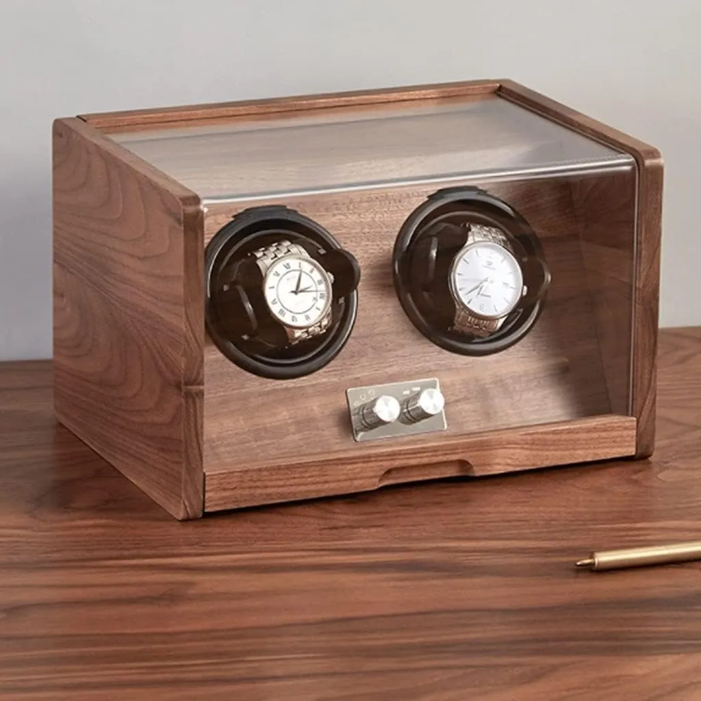 Box Watch Display Organizer Watch Shaker Storage Box With Transparent Cover,Wooden Watch Box Box, Retro Simple rely flake switch pin Storage Case Watch Winder Watch Ho(2 epitope) Watch Case Watch 