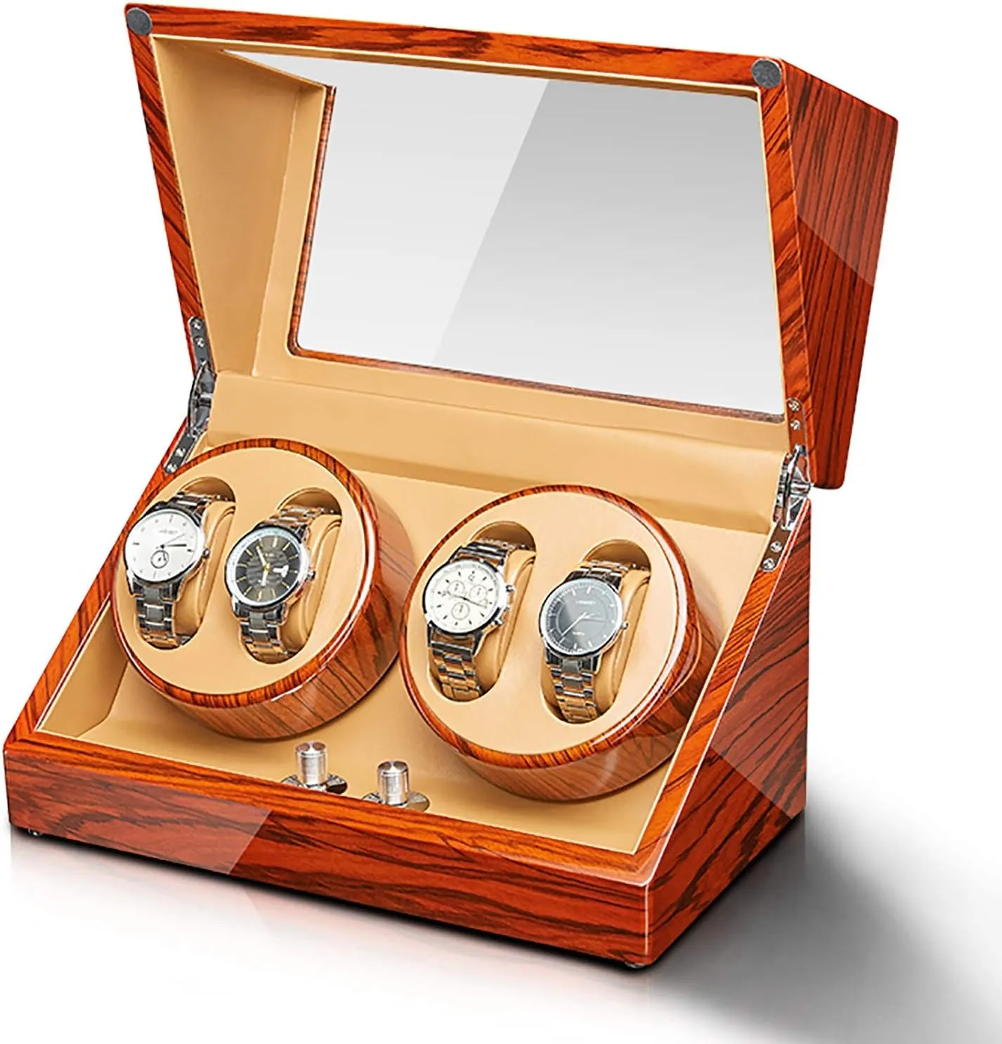 Box Watch Winders - Ebonized Wood Watch Winding Box Automatic Mechanical Watches Winder Household Silent Motor Watch Shaker Watches Box with Access poverty conquest blues tame rectangular Control Quiet and well operated Spinner Winding 
