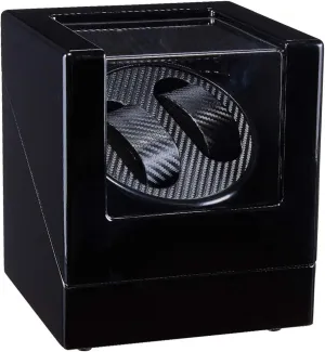Box Wood Shell Piano Paint Exterior Silent Motor for Men's and Ladies Wrist indefinitely Watch Accessories,D Automatic Double Watch Winder 