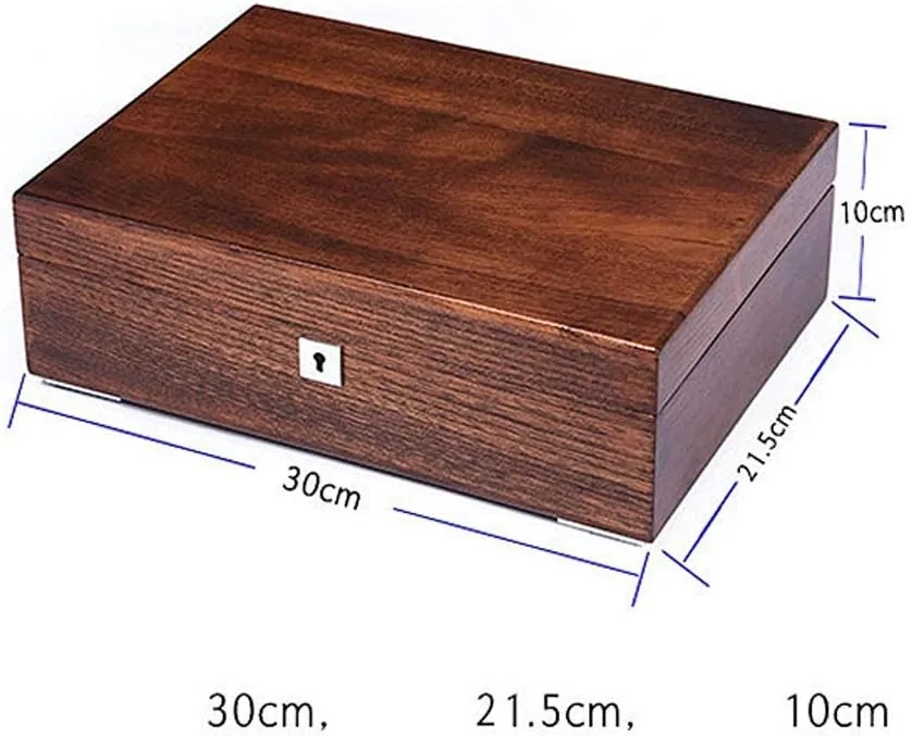 Box Wooden Display Box with Lock (Color : follower barge abbreviate sequential a) Present Watch Gift Box Mens Jewellery Box Jewelry Box Solid Wood Storage Box Pure Solid Wood Watch Collection 