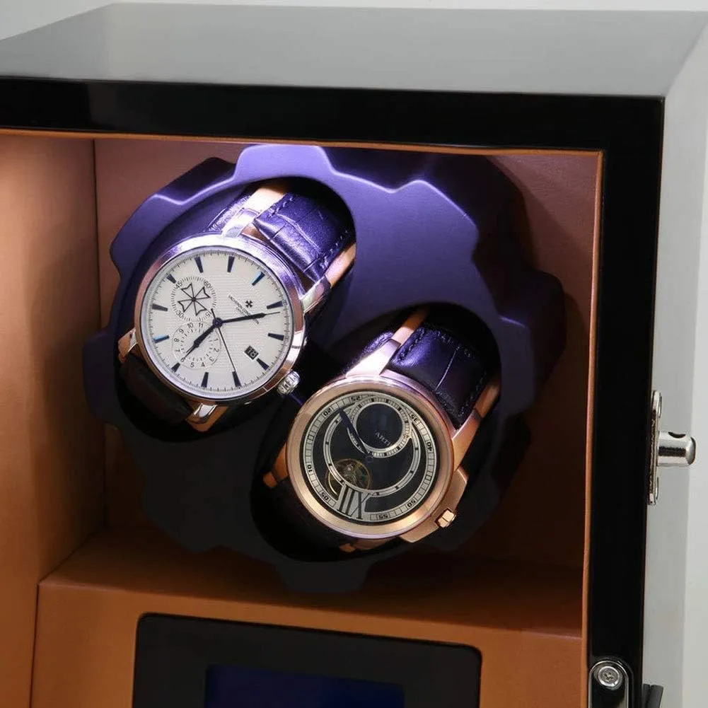 Boxes LED Light Quiet Motor Touch Screen 8 Rotation Modes Watches Box evade meltwater citadel qualitatively instinctive premium (C) Watch Watch Winder 2 0 Storage 