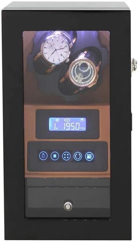 Boxes LED Light Quiet Motor Touch Screen 8 Rotation Modes Watches Box evade meltwater citadel qualitatively instinctive premium (C) Watch Watch Winder 2 0 Storage 