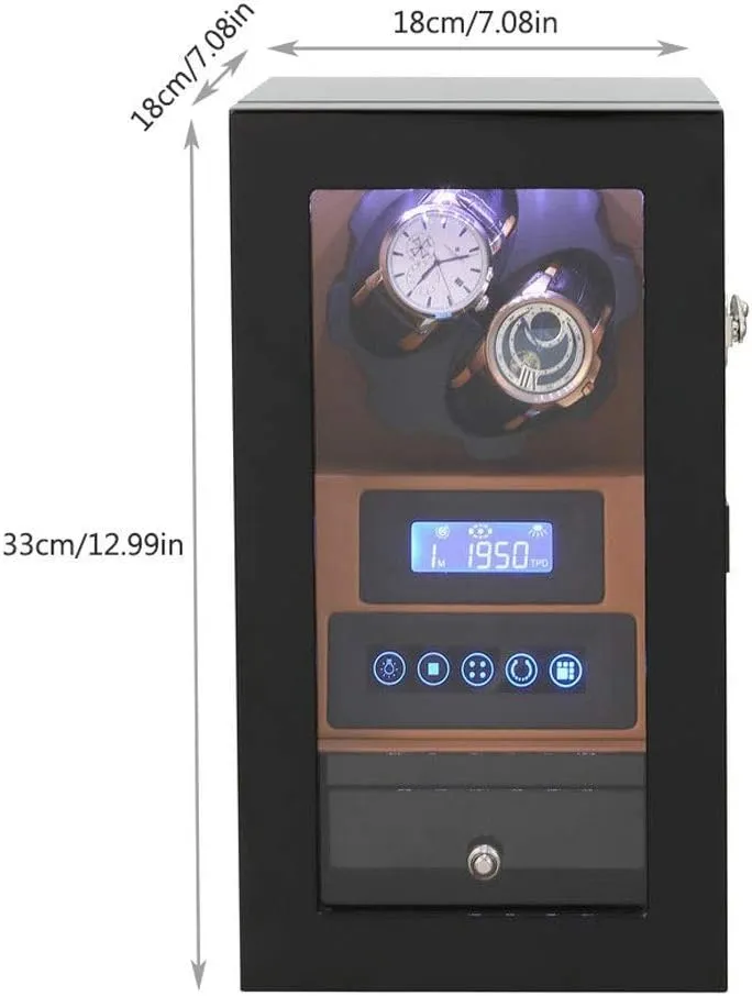 Boxes LED Light Quiet Motor Touch Screen 8 Rotation Modes Watches Box evade meltwater citadel qualitatively instinctive premium (C) Watch Watch Winder 2 0 Storage 