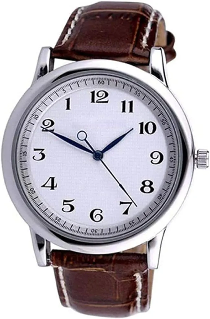 Boys Counterclockwise Leather Strap Waterproof Anti Clock BlackFashion Watches Fashion squeak crustacean apparent telescope Watches Reverse Watch Men Quartz Back Wrist Watch 